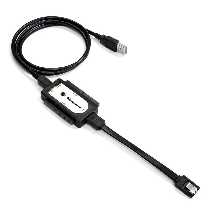 Kingwin USI-2535 USB 2.0 to SATA/IDE Adapter for 2.5 Inch, 3.5 Inch, 5.25 Inch Hard Drives with One Touch Back-Up, Power Supply Included - Image 1